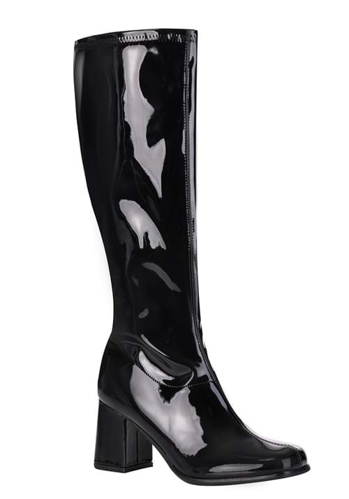 Women's Patent Black Gogo Costume Boots - US 3617