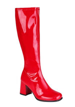 Women's Patent Red Gogo Costume Boots - US 2996