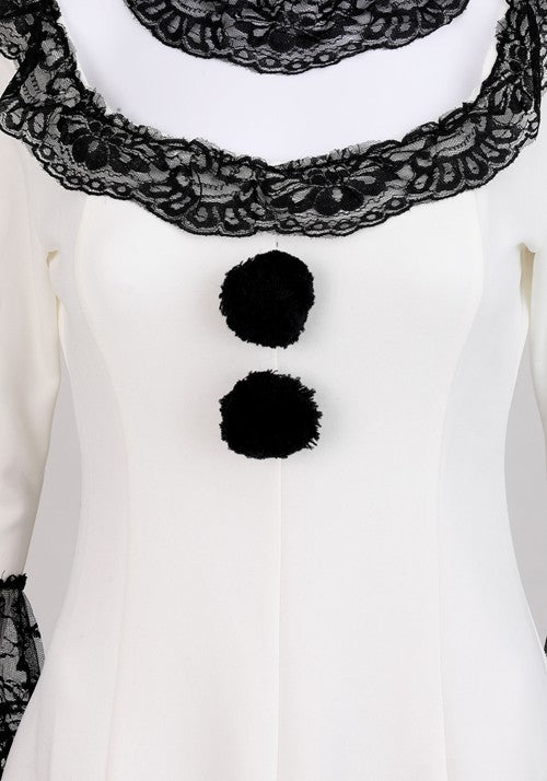 Women's Pierrot Clown Costume Dress - US 5029