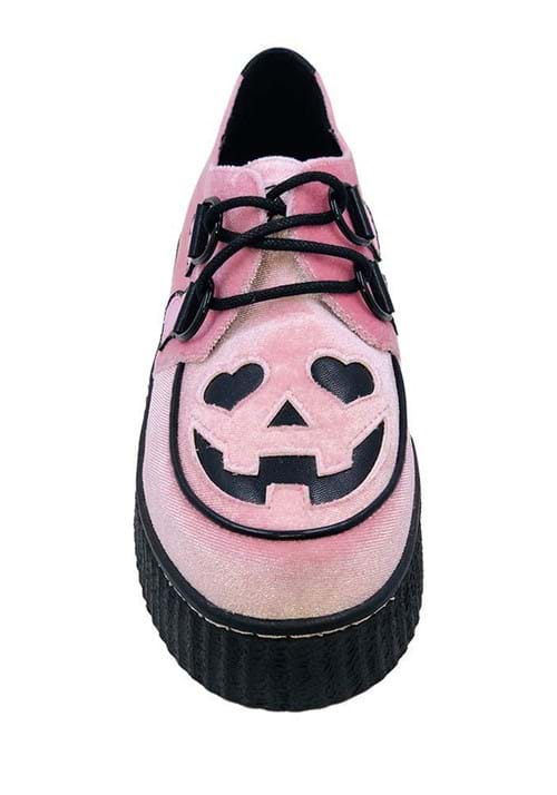 Women's Pink Velvet Jack O' Heart Creeper Shoe - US 2212