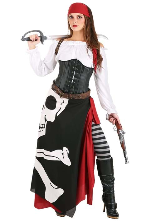 Skeleton Flag Rogue Pirate Costume for Women - US 2221