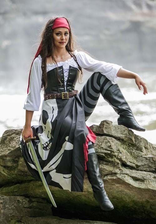 Skeleton Flag Rogue Pirate Costume for Women - US 2221