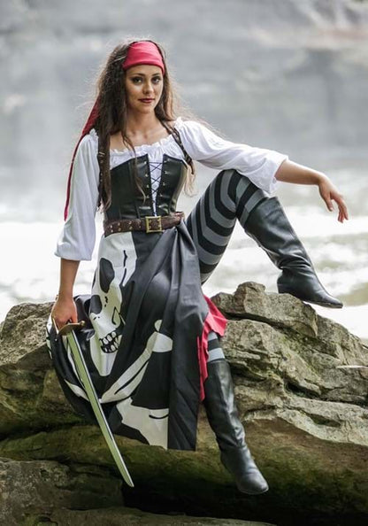 Skeleton Flag Rogue Pirate Costume for Women - US 2221