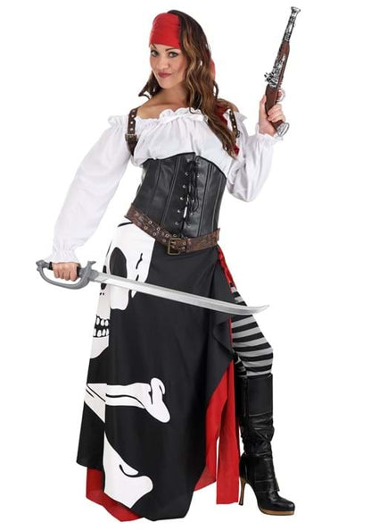 Skeleton Flag Rogue Pirate Costume for Women - US 2221