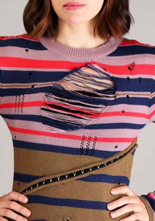 Plus Size Women's Astrid Striped Distressed Sweater Dress with Bike Shorts - US 1651