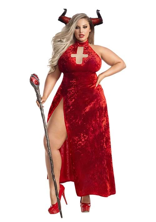 Plus Size Sexy Bad Religion Demon Women's Costume - US 0967