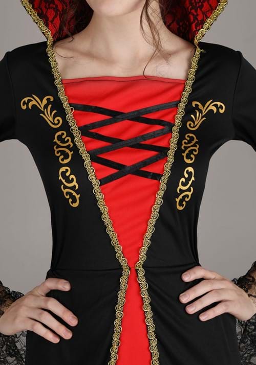 Women's Plus Size Black and Red Vampire Costume Dress - US 0120