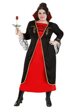 Women's Plus Size Black and Red Vampire Costume Dress - US 0120