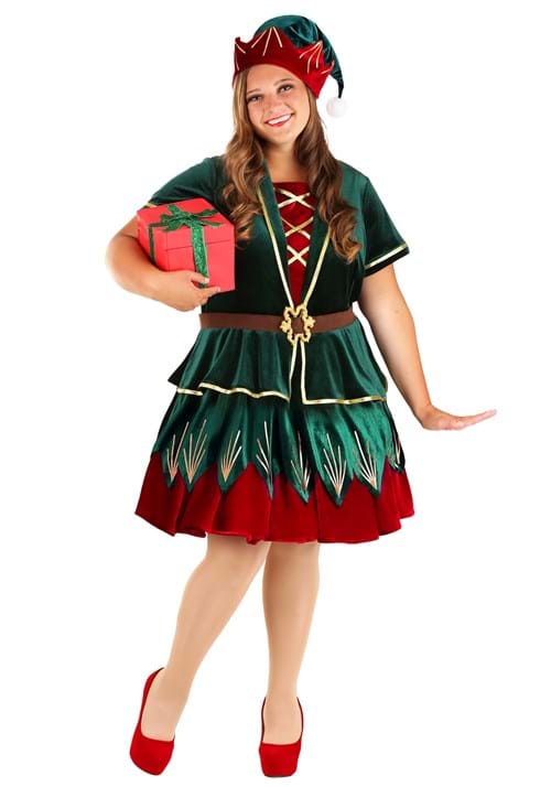 Women's Plus Size Deluxe Christmas Elf Costume Dress - US 8367