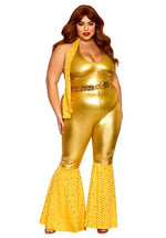 Plus Size Gold Disco Fox Adult Costume for Women - US 2721