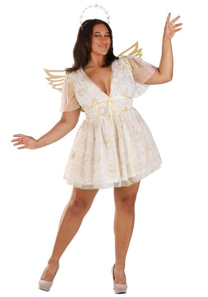 Women's Plus Size Gold Starburst Angel Costume - US 5431