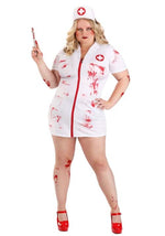 Women's Plus Size Killer Nurse Costume Dress - US 6028