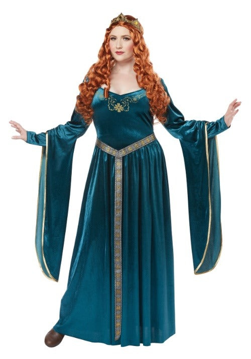 Women's Plus Size Lady Guinevere Teal Costume - US 6163