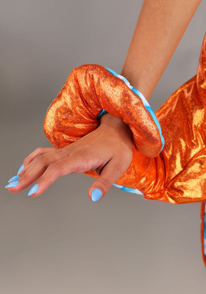 Plus Size Orange Iridescent Octopus Costume for Women - US 7655