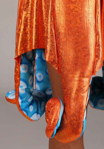Plus Size Orange Iridescent Octopus Costume for Women - US 7655