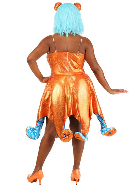 Plus Size Orange Iridescent Octopus Costume for Women - US 7655