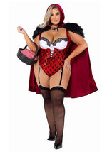 Women's Plus Size Playboy Bunny Red Riding Hood Costume - US 8715