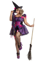Plus Size Women's Purple Web Witch Costume - US 6209