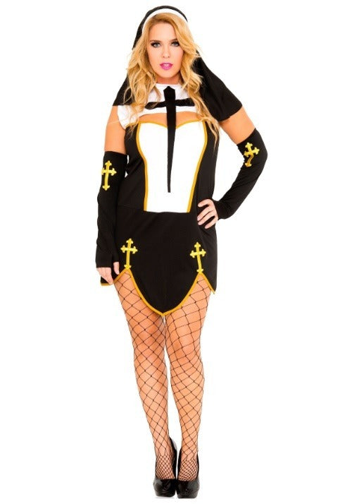 Plus Size Bad Habit Nun Women's Costume Dress - US 6830