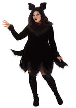 Women's Plus Size Black Wolf Costume Dress - US 2051