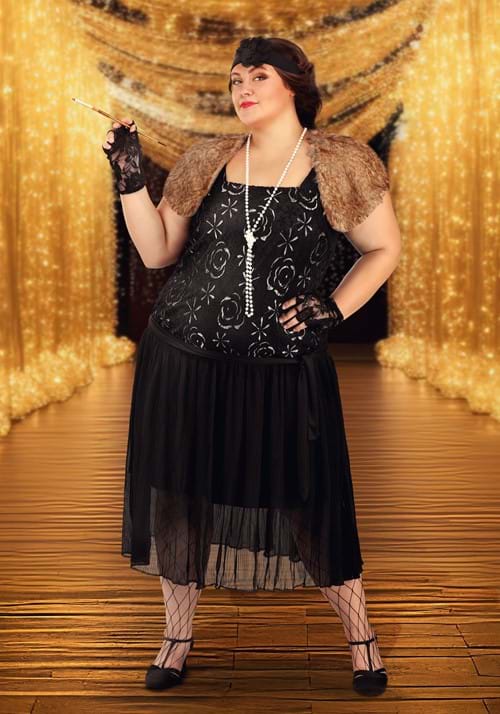 Women's Plus Size Charleston Flapper Costume Dress - US 2619