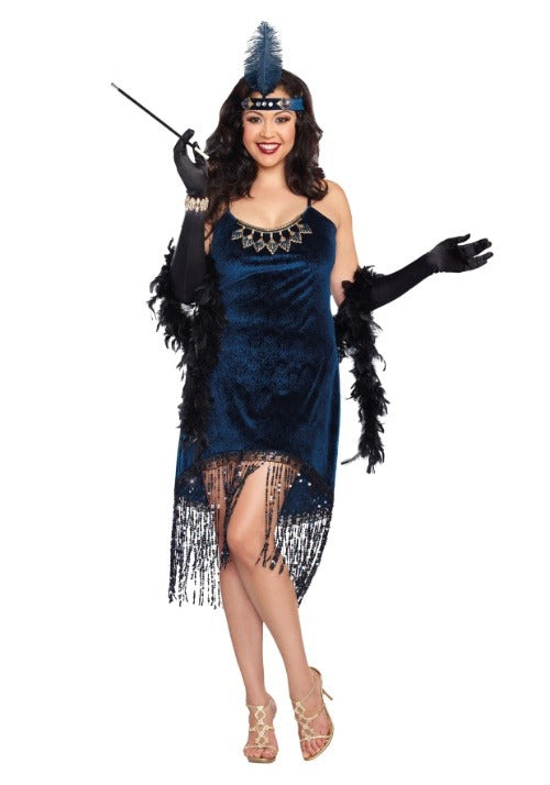 Women's Plus Size Blue Downtown Doll Costume - US 4229
