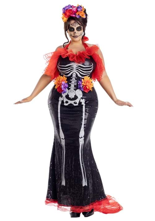 Plus Size Women's Glamour Muerta Day of the Dead Costume - US 4461