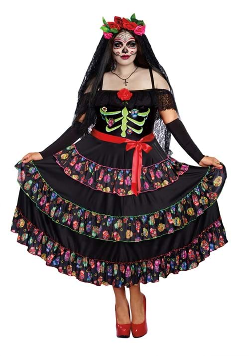 Plus Size Lady of the Dead Costume for Women - US 3210