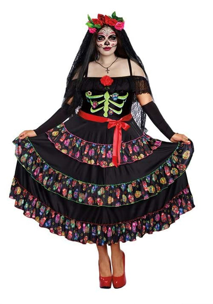 Plus Size Lady of the Dead Costume for Women - US 3210