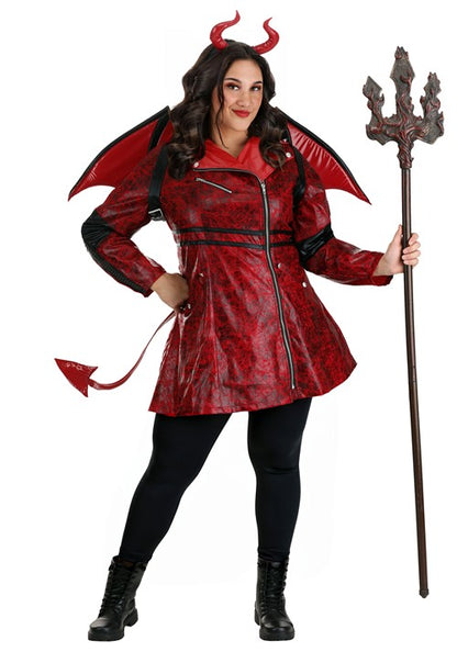 Plus Size Leather Devil Costume for Women - US 4047