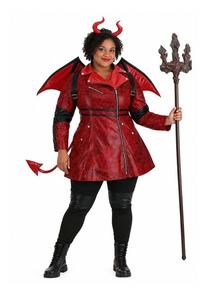 Plus Size Leather Devil Costume for Women - US 4047