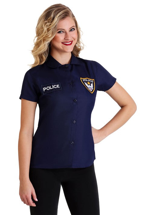 Women's Plus Size Police Shirt Costume - US 2108