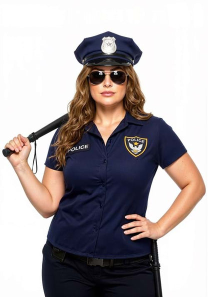 Women's Plus Size Police Shirt Costume - US 2108