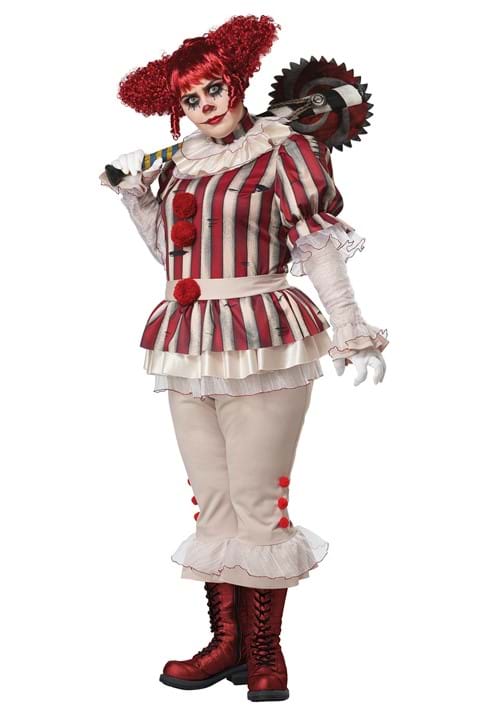 Women's Plus Size Sadistic Clown Costume - US 7287