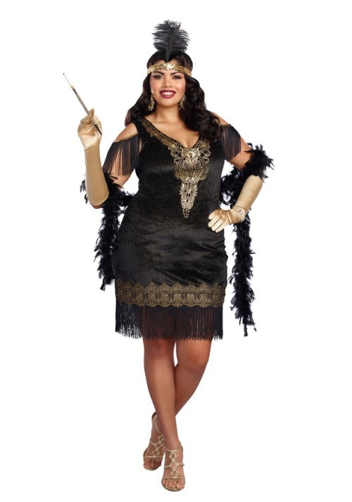 Women's Plus Size Swanky Flapper Costume - US 2947