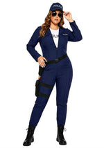 Women's Plus Size Tactical Cop Jumpsuit Costume - US 9281