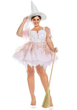 Sexy Women's Plus Size White Magic Witch Costume - US 8365