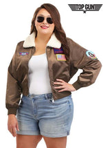 Plus Size Women's Top Gun Bomber Jacket Costume - US 3751