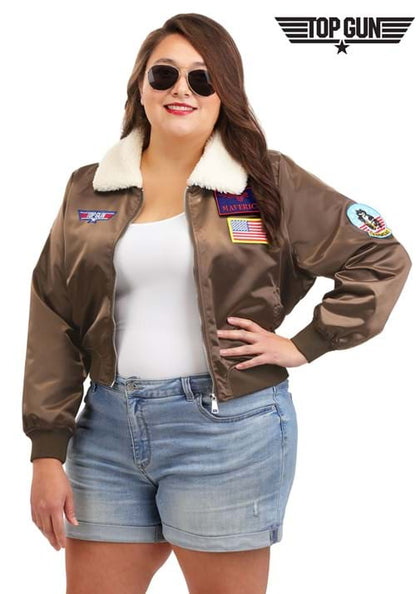 Plus Size Women's Top Gun Bomber Jacket Costume - US 3751