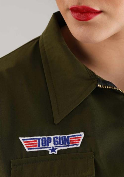Plus Size Women's Top Gun Flight Suit Romper Costume - US 2107