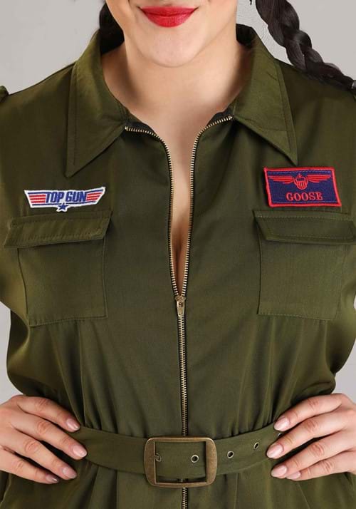 Plus Size Women's Top Gun Flight Suit Romper Costume - US 2107