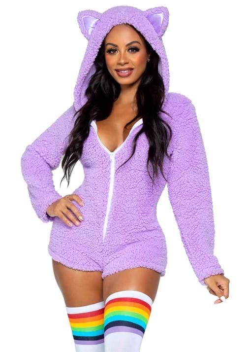 Purple Cuddle Cat Costume for Women - US 5357