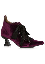 Purple Velvet Witch Booties for Women - US 7765