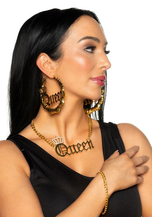 Women's Queen Hip Hop Jewelry Costume Accessory Kit - US 4051