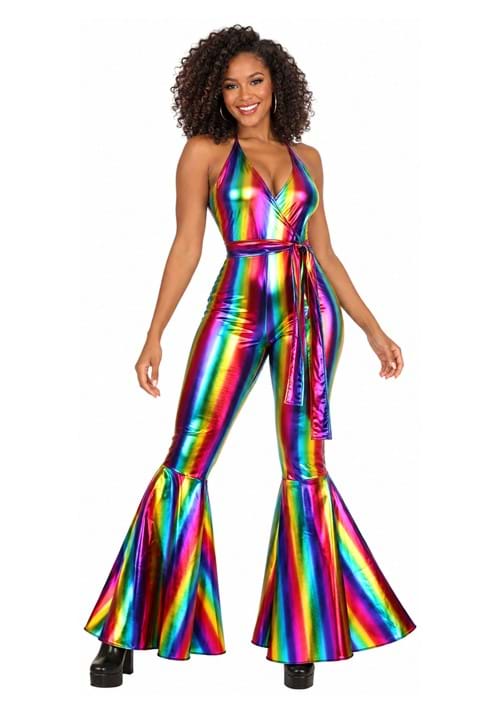 Rainbow Rave Disco Costume for Women - US 1112