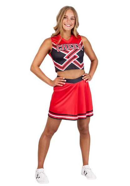 Women's Red Cheerleader Costume - US 9983