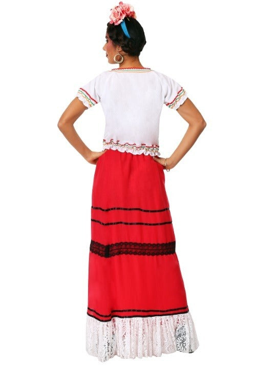 Women's Red Frida Kahlo Costume - US 2685