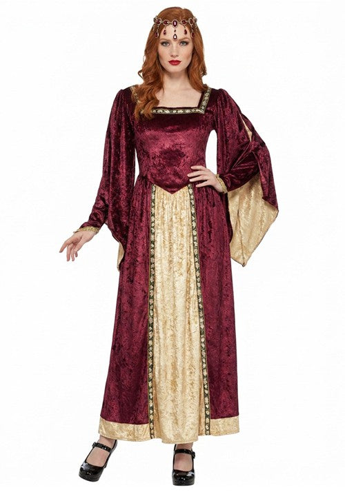 Women's Red Maid Marian Costume Dress - US 7477