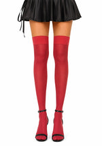 Women's Red Opaque Knee High Stockings - US 1969