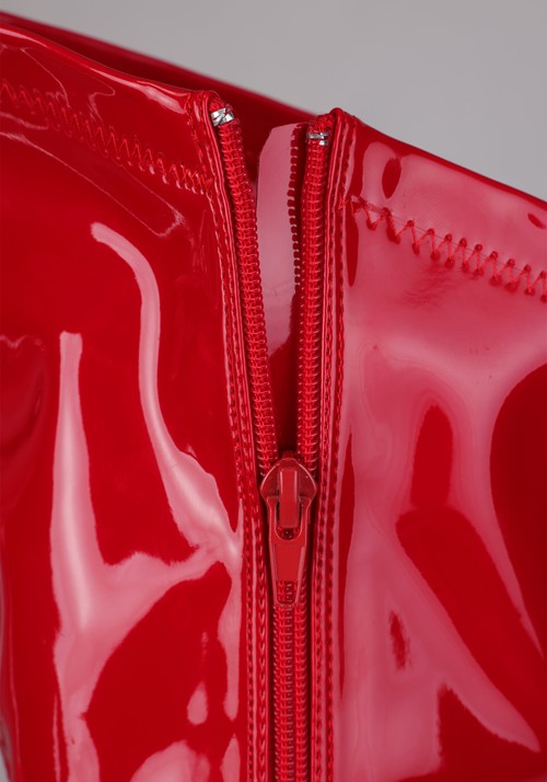 Women's Red Patent Thigh High Boots - US 2828